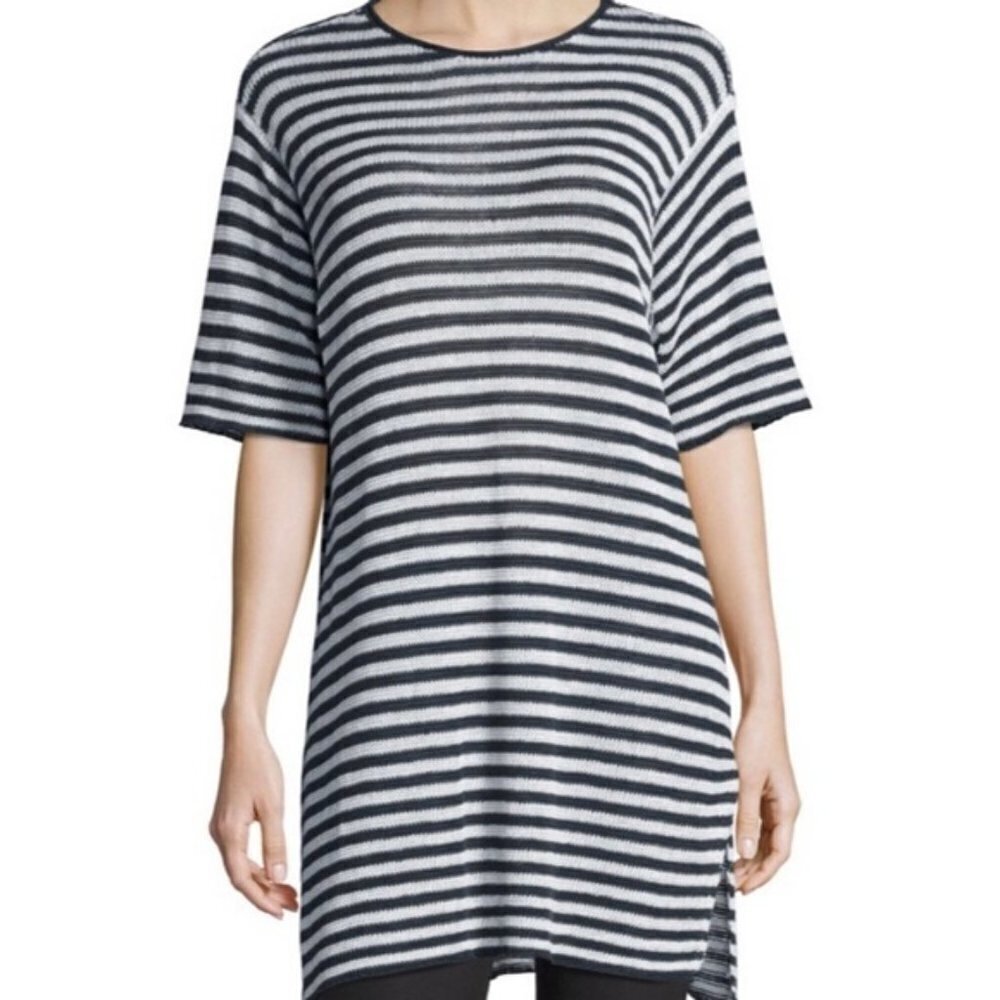Eileen Fisher 100% Organic Linen Loose Knit Tunic Top/Cover Up - Size XS